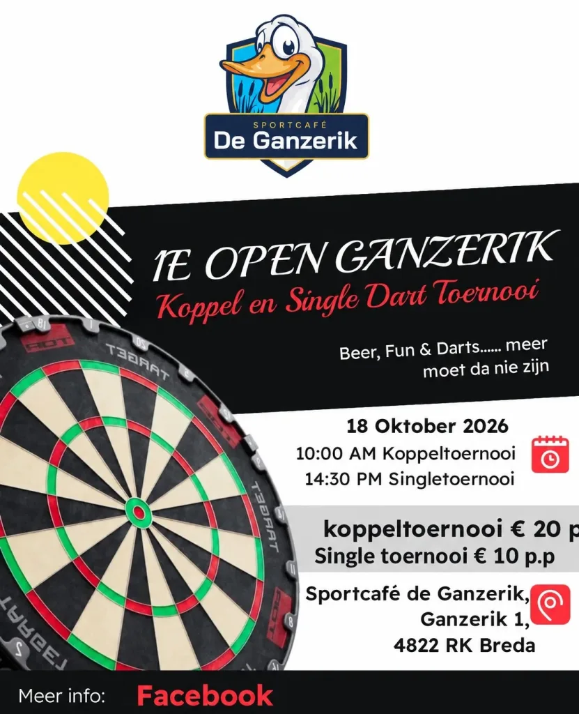 Dart toernooi singles en dubbels